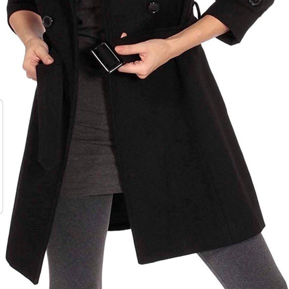 Alpine Swiss Double Breasted Black Jacket Size Large NWT - Picture 2 of 8